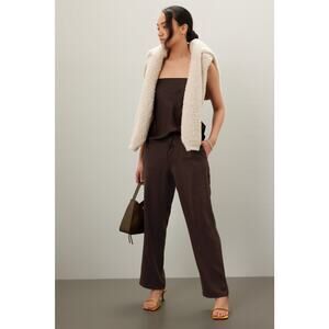 Donni Chocolate Brown Twill Carpenter Straight Leg Pants Size 8